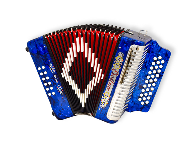 ACORDEON DIATONICO EXCELSIOR FA-SIB-MIB, AZUL CON ESTUCHE 3012 BL FBE