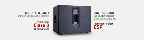 Subwoofer QMC con altavoz de 18", activo con DSP  MAX-118