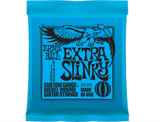 ENCORDADURA ERNIE BALL ''EXTRA SLINKY'' PARA GUITARRA ELECTRICA, NIQUEL, 0.008-0.038 2225