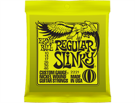 ENCORDADURA ERNIE BALL ''REGULAR SLINKY'' PARA GUITARRA ELECTRICA, VERDE 2221