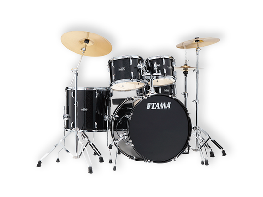 BATERIA TAMA ''STAGESTAR'' DE 5 PZAS. NEGRO BRILLANTE CON ATRILES, ASIENTO Y PLATILLOS ST52H6C-BNS