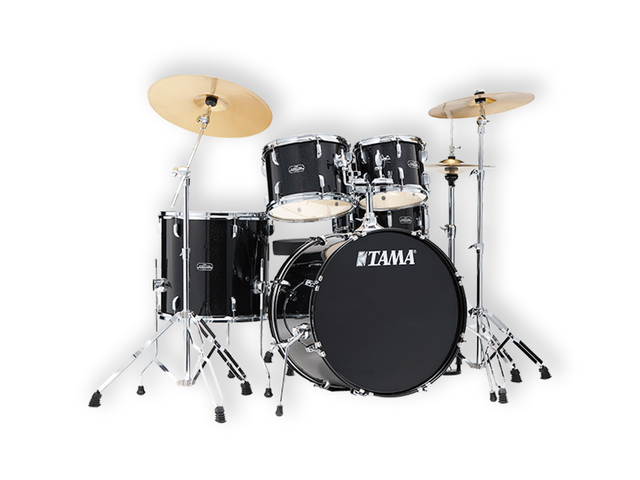 BATERIA TAMA ''STAGESTAR'' DE 5 PZAS. NEGRO BRILLANTE CON ATRILES, ASIENTO Y PLATILLOS ST52H6C-BNS