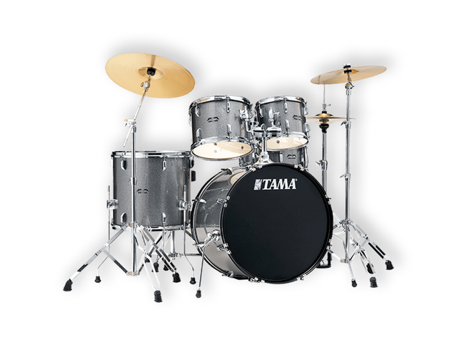 BATERIA TAMA ''STAGESTAR'' DE 5 PZAS. PLATA BRILLANTE CON ATRILES, ASIENTO Y PLATILLOS ST52H6C-CSS