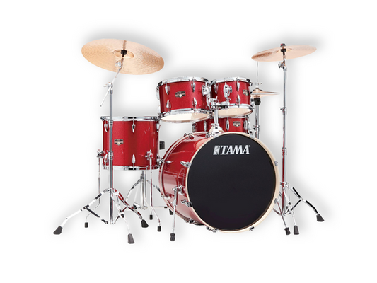 BATERIA TAMA ''IMPERIALSTAR'' DE 5 PZAS. ROJO QUEMADO METALICO CON ATRILES Y ASIENTO IP52H6W-BRM