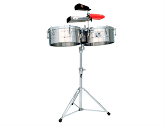 TIMBALES LP TITO PUENTE DE 14''/15'' CROMADOS CON ATRIL LP257-S
