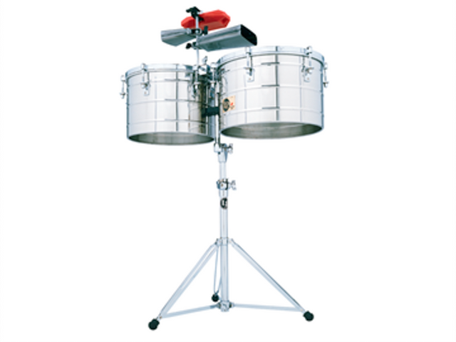 TIMBALES LP TITO PUENTE DE 15''/16'' CROMADOS CON ATRIL LP258-S