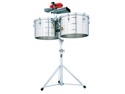 TIMBALES LP TITO PUENTE DE 15''/16'' CROMADOS CON ATRIL LP258-S