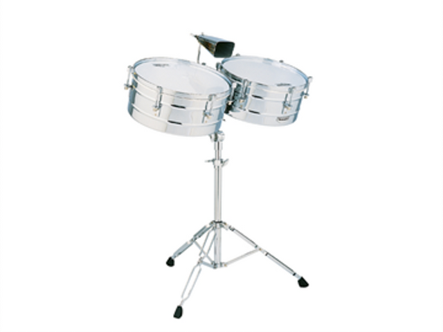 TIMBALES MATADOR 14''/15'' CROMADO CON ATRIL PARA CENCERRO M257