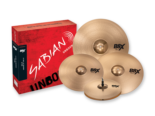 PLATILLOS SABIAN B8X PERFORMANCE SET 14'' HI HATS, 16'' THIN CRASH, 20 RIDE +18'' THIN CRASH GRATIS 45003XG