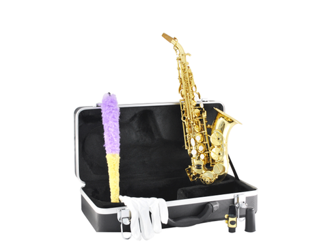 SAXOFON SOPRANO SI BEMOL BLESSING CON ESTUCHE, LAQUEADO-CURVO 6434L