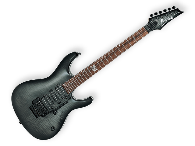 GUITARRA ELECTRICA IBANEZ ''KIKO LOUREIRO'' GRIS TRANSPARENTE/SOMBREADO NEGRO CON FUNDA KIKO10BP-TGB
