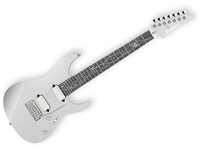 GUITARRA ELECTRICA IBANEZ ''TIM HENSON'' DE 7 CUERDAS PLATA CON FUNDA TOD70