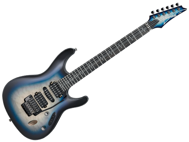 GUITARRA ELECTRICA IBANEZ ''NITA STRAUSS'' GRIS SOMBREADO AZUL/NEGRO JIVAJR-DSE