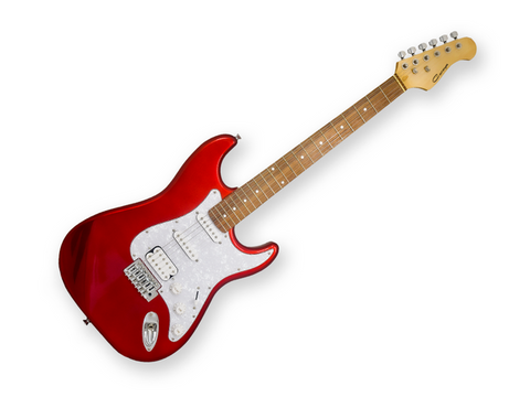 GUITARRA ELECTRICA CARAYA, ROJA CON FUNDA Y TAHALI E-211RD