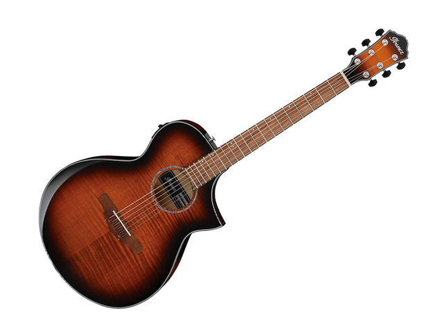 GUITARRA ELECTROACUSTICA IBANEZ ''AEWC'' PICEA AMBAR/SOMBREADO NEGRO AEWC400-AMS