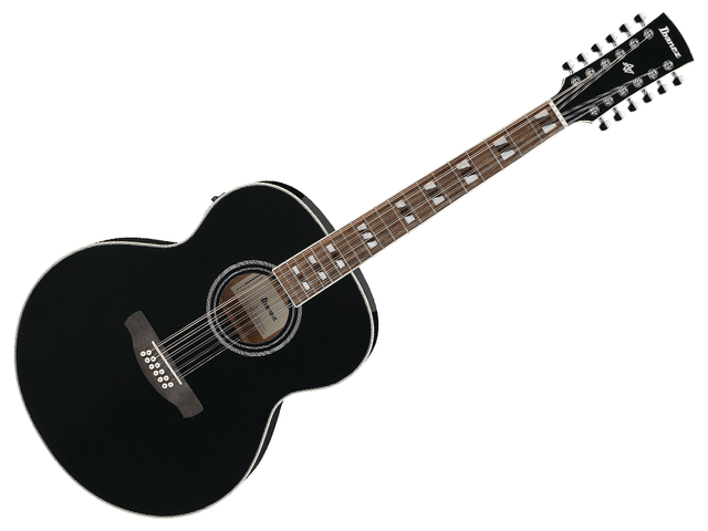 GUITARRA ELECTROACUSTICA IBANEZ ''ARTWOOD'' DE 12 CUERDAS NEGRO AJ7012M1E-BK