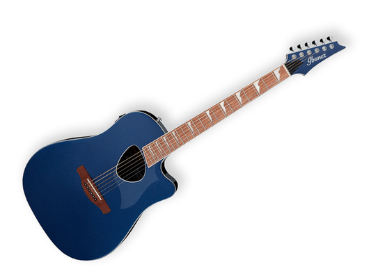 GUITARRA ELECTROACUSTICA IBANEZ ''ALTSTAR'' AZUL OBSCURO METALICO ALT30-NBM