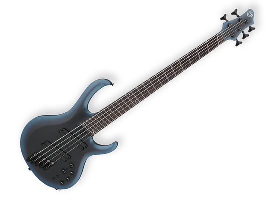 BAJO ELECTRICO IBANEZ ''BTB'' DE 5 CUERDAS NEGRO/SOMBREADO AZUL MATE CON ESTUCHE BTB605MS-MAM
