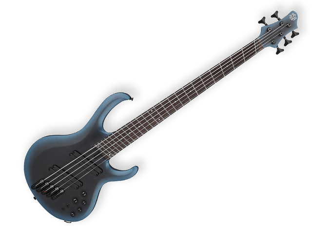 BAJO ELECTRICO IBANEZ ''BTB'' DE 5 CUERDAS NEGRO/SOMBREADO AZUL MATE CON ESTUCHE BTB605MS-MAM