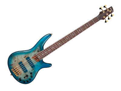 BAJO ELECTRICO IBANEZ ''SDGR-PRESTIGE'' DE 5 CUERDAS, ENTINTADO AZUL/SOMBREADO AZUL CON ESTUCHE SR6605-GFB