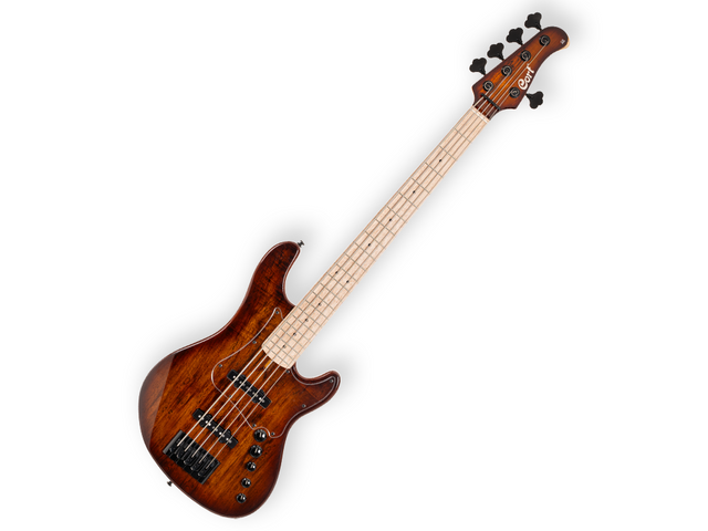 BAJO ELECTRICO CORT ''GB'' DE 5 CUERDAS ENTINTADO CAFE/SOMBREADO CAFÉ CON FUNDA GB-FUSION 5 ABB