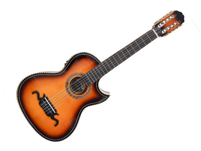 BAJO QUINTO ELECTROACUSTICO TRES PINOS, SOMBREADO, SAPELE TPBQ-100 BS