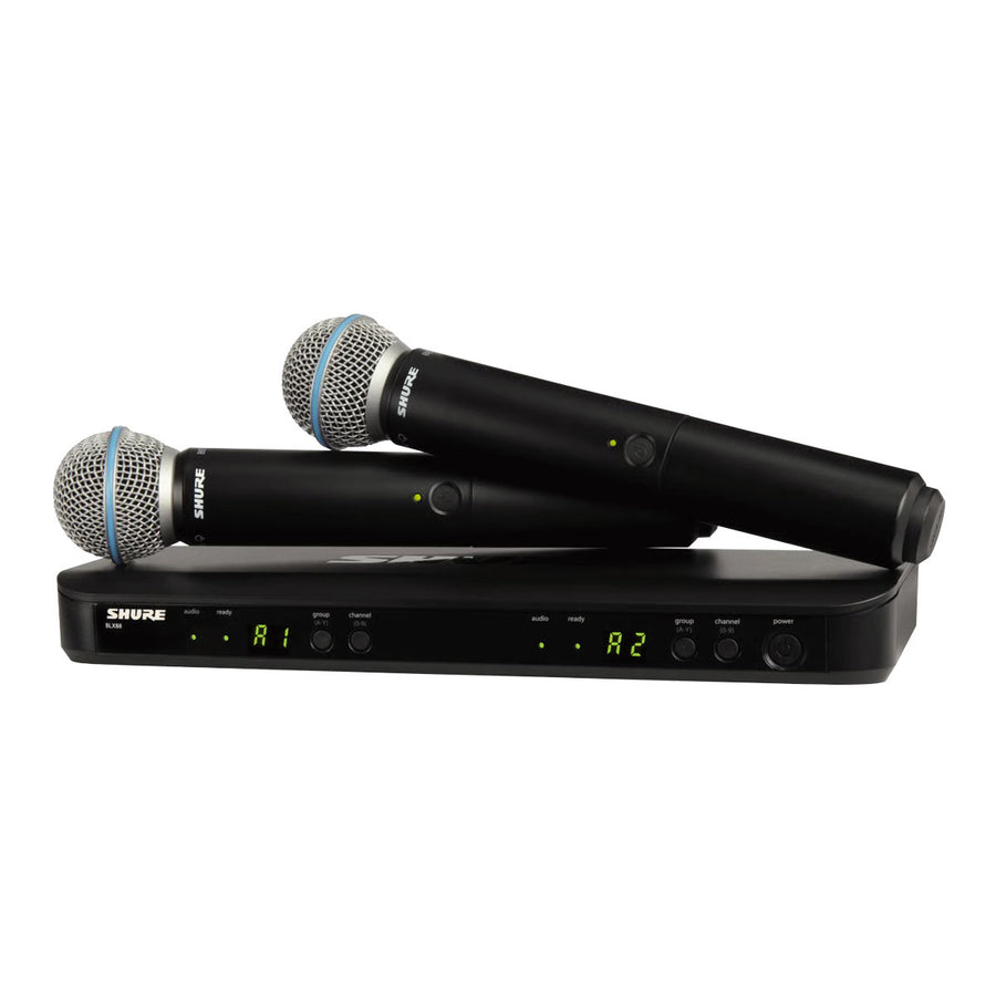 SHURE BLX288/B58 Sistema inalambrico doble con dos microfonos de mano para voz BLX288/B58-J11