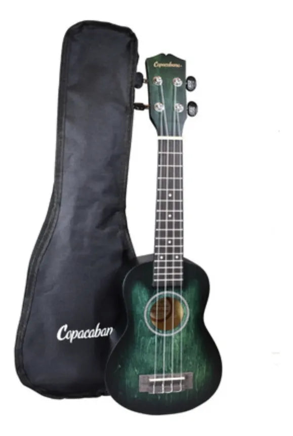 UKULELE SOPRANO VERDE SOMBREADO C/FUNDA COPACABANA CPUK055
