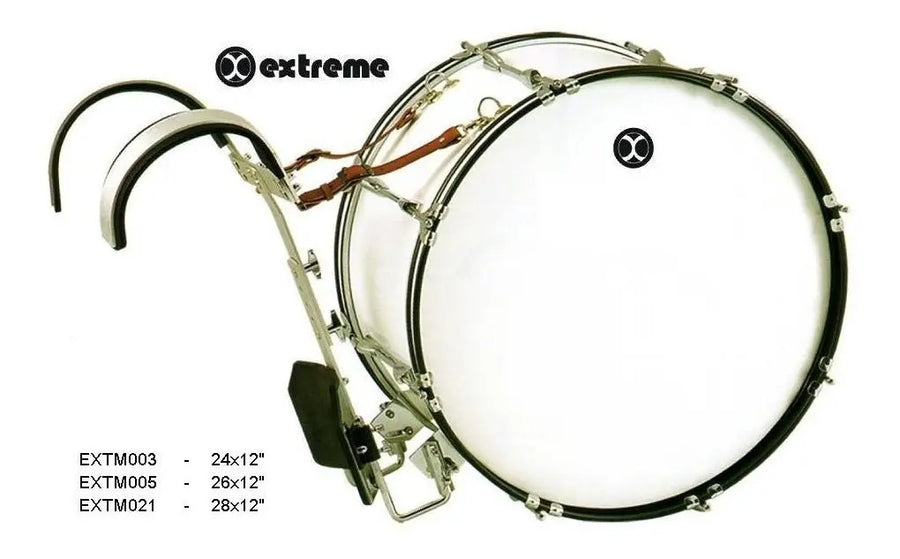 TAMBORA DE MARCHA BLANCA 24X12 8 LUGS C/ ARNES EXTREME EXTM003