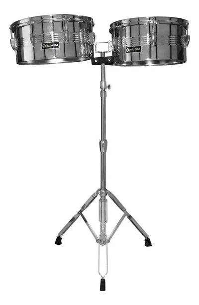 TIMBALES TROPICALES 13" X 6.5" Y 14" X 6.5" CROMADAS EXTREME EXTL001