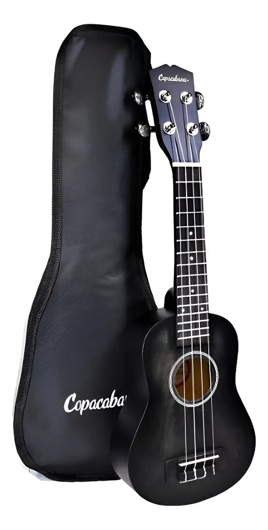 UKULELE SOPRANO NEGRO SOMBREADO C/FUNDA COPACABANA CPUK056