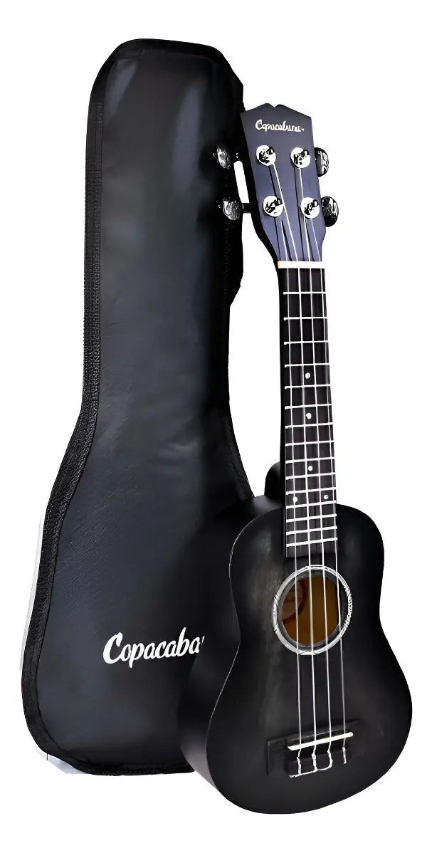 UKULELE SOPRANO NEGRO SOMBREADO C/FUNDA COPACABANA CPUK056