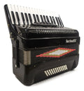 ACORDEON TECLAS NEGRO 34 TECLAS 48 BAJOS 5 REGS FARINELLI 1307N
