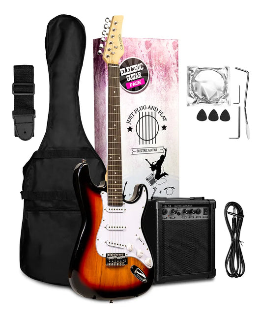 PAQUETE GUITARRA ELECTRICA STRATOCASTER SOMBREADA GILMORE GL111PAQBS