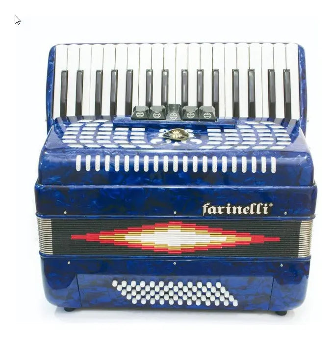 ACORDEON TECLAS AZUL 34 TECLAS 60 BAJOS 5 REGS FARINELLI 1308A