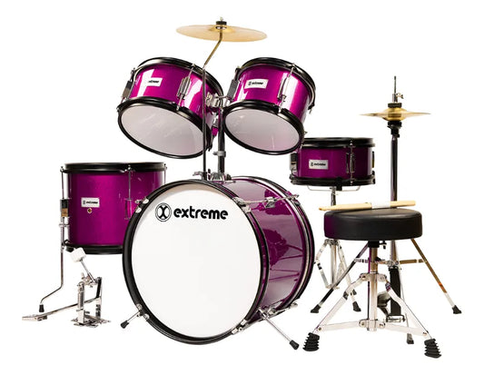 BATERIA JUNIOR ROSA 5 PZAS ARO NEGRO EXTREME EXBT027