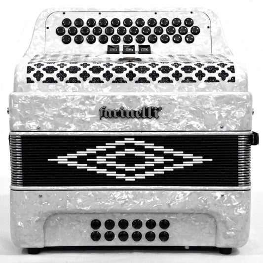 ACORDEON BOTONES FA BLANCO 34 BOTONES 12BAJOS 3REG FARINELLI 3412FAW