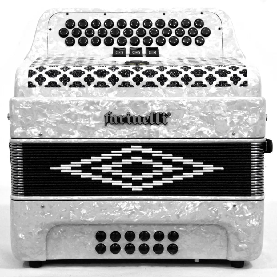 ACORDEON BOTONES FA BLANCO 34 BOTONES 12BAJOS 3REG FARINELLI 3412FAW