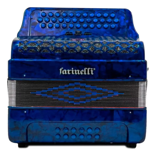 ACORDEON BOTONES FA AZUL 34 BOTONES 12 BAJOS 3 REG FARINELLI 3412FAA