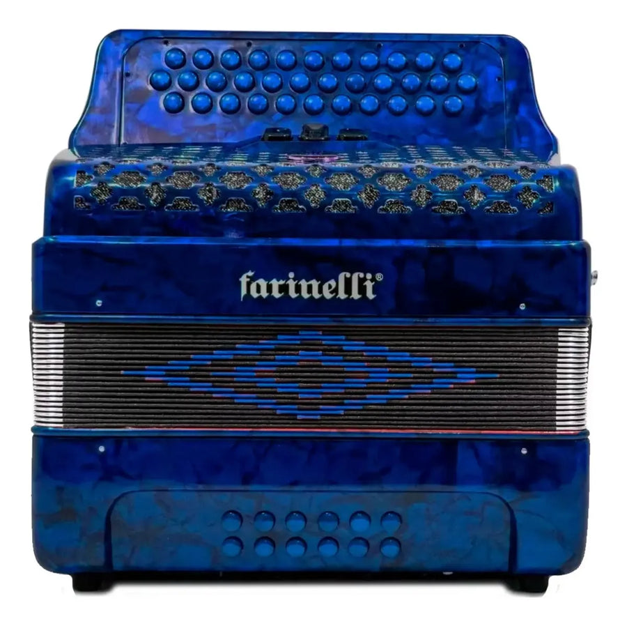 ACORDEON BOTONES FA AZUL 34 BOTONES 12 BAJOS 3 REG FARINELLI 3412FAA