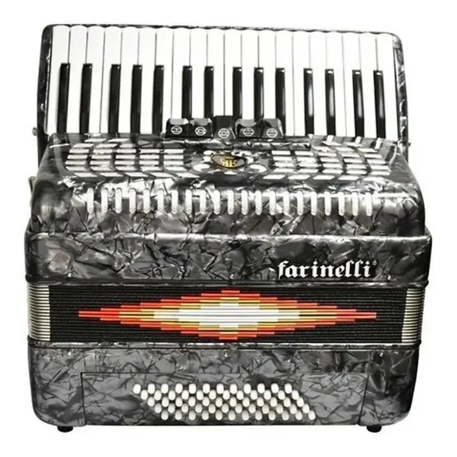 ACORDEON TECLAS GRIS 34 TECLAS 60 BAJOS 5 REGS FARINELLI 1308G
