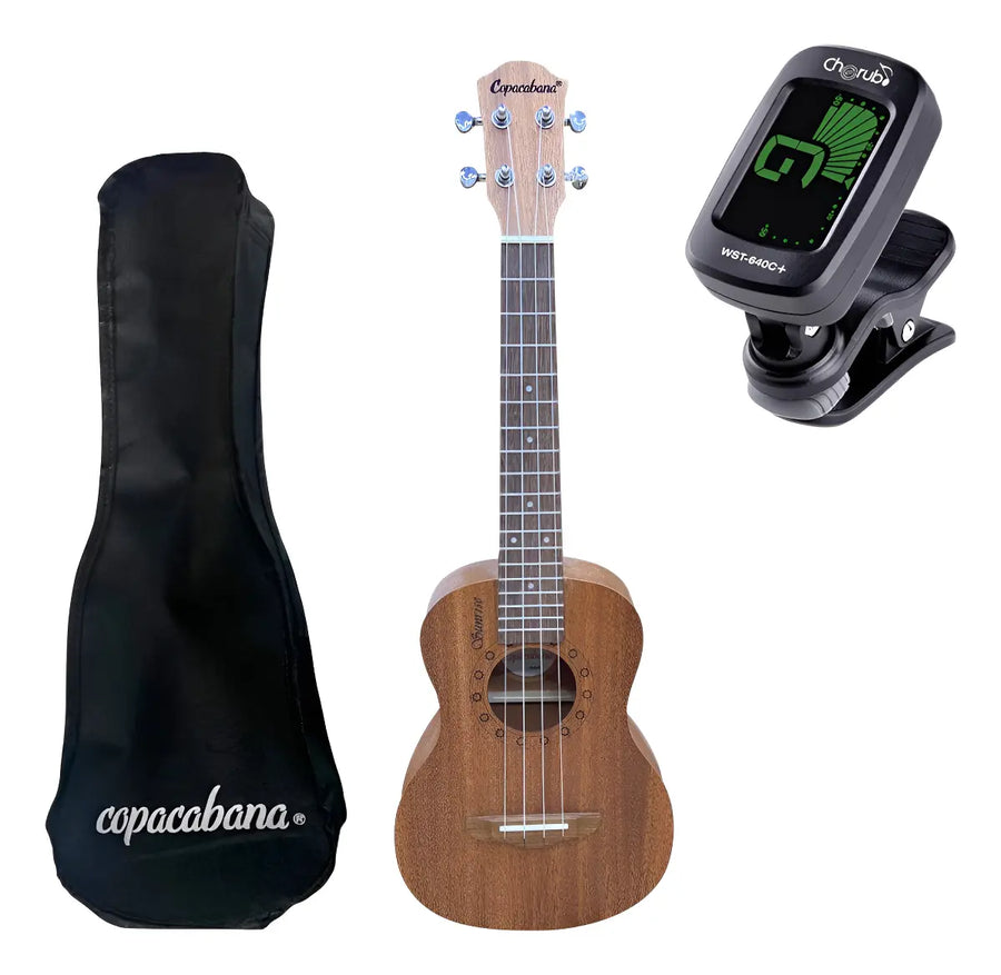 UKULELE TENOR MADERA CAOBA CON FUNDA COPACABANA CPUK049