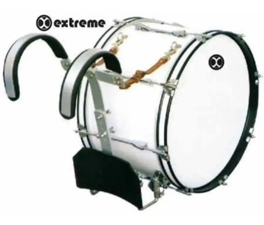 TAMBORA DE MARCHA BLANCA 18X12 8 LUGS CON ARNES EXTREME EXTM001
