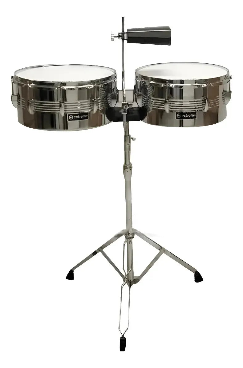 TIMBALES TROPICALES 13" X 6.5" Y 14" X 6.5" C/ CENCERRO EXT EXTL002