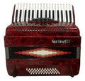 ACORDEON TECLAS ROJO 34 TECLAS 48 BAJOS 5 REGS FARINELLI 1307R
