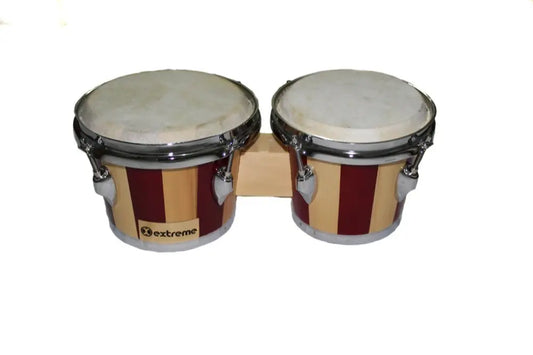 BONGO 7.5 Y 8.5 RAYAS NATURAL-ROJO ARO CROMADO 4 LUGS EXTREM EXBG001