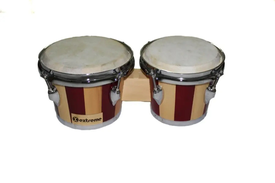 BONGO 7.5 Y 8.5 RAYAS NATURAL-ROJO ARO CROMADO 4 LUGS EXTREM EXBG001