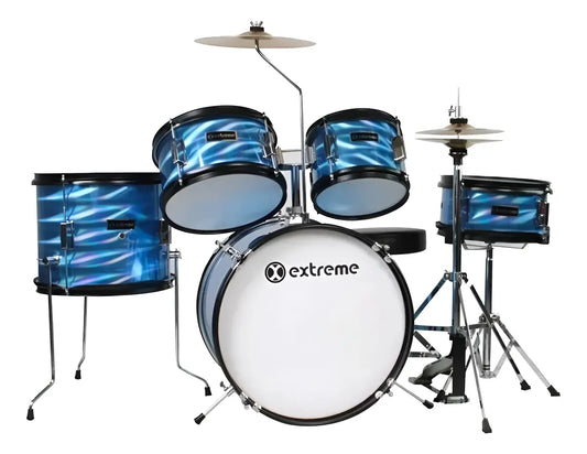 BATERIA JUNIOR AZUL 3D 5 PZAS ARO NEGRO EXTREME EXBT048