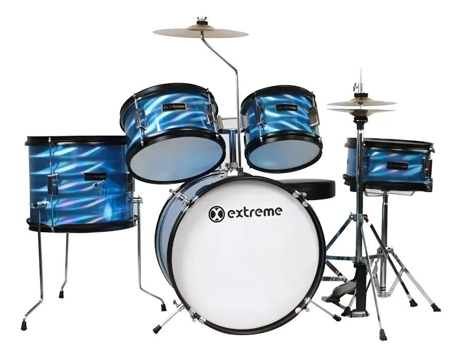 BATERIA JUNIOR AZUL 3D 5 PZAS ARO NEGRO EXTREME EXBT048