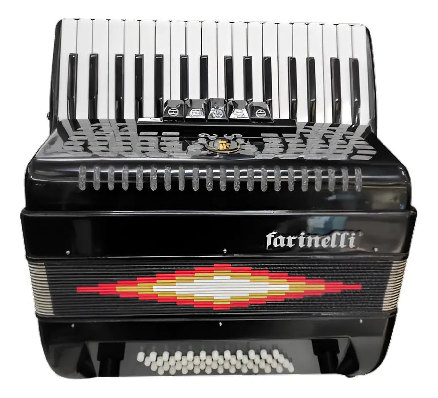 ACORDEON TECLAS NEGRO 34 TECLAS 60 BAJOS 5 REGS FARINELLI 1308N